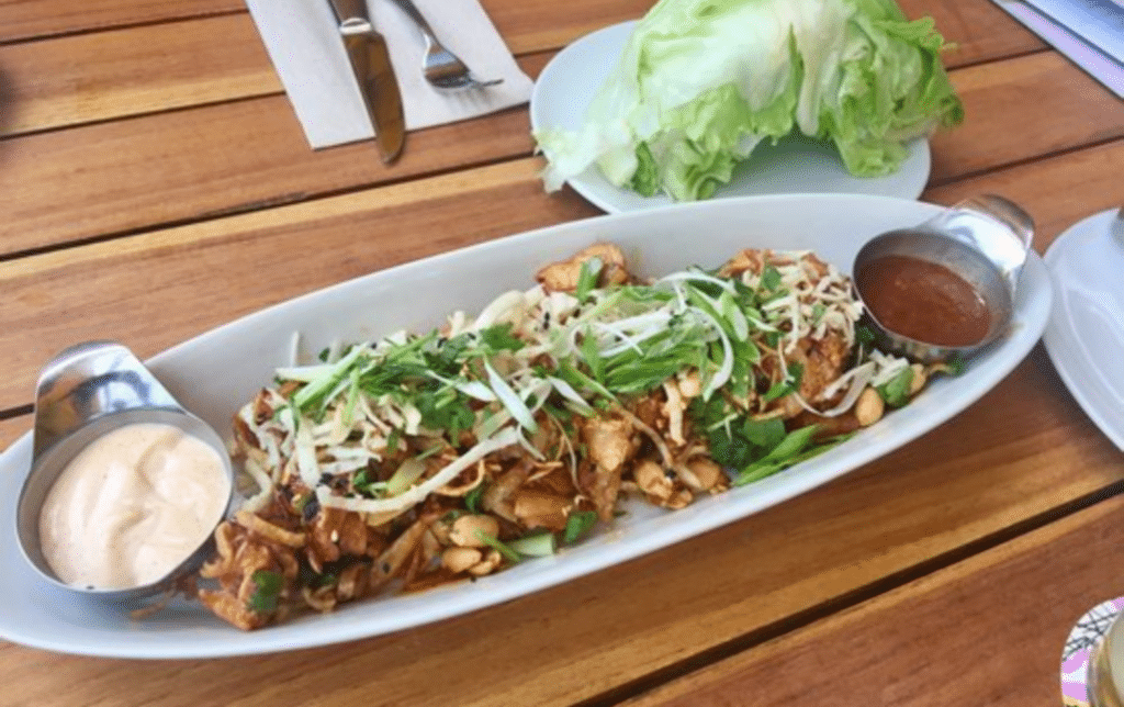 Szechuan Chicken lettuce wraps are on the list of high-calorie cactus club meals